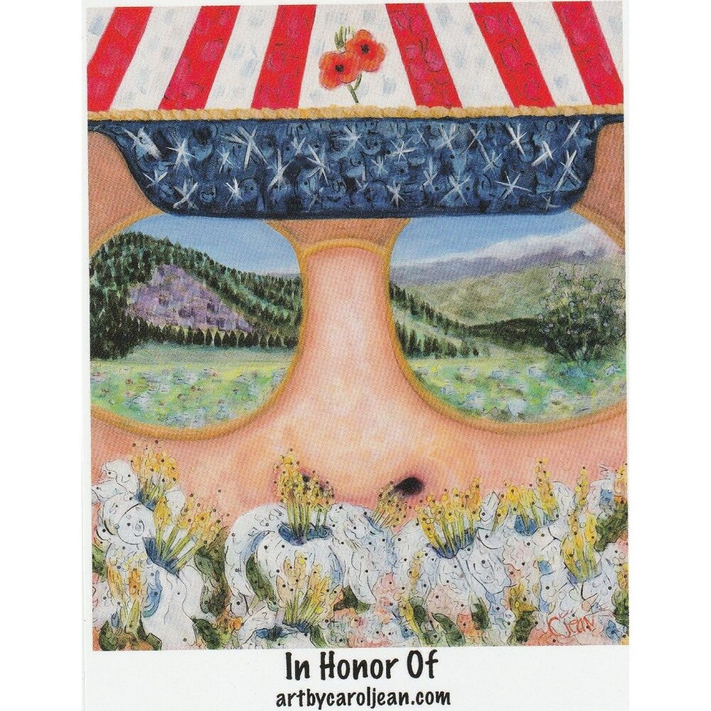 In Honor Of Patriotic Mountain Print Carol Jean 4x5 Card Steamboat Springs Co